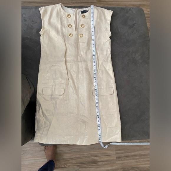 J Crew  Authentic Linen Sleeveless Mini Dress with back zipper. - Picture 4 of 11